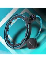 HHM17 HULA HOP ČERNÁ/TYRKYSOVÁ S MAGNETY A ZÁVAŽÍM + POČÍTADLO HMS