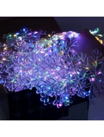 Světelný závěs na vánoční stromek 200x200 CM 408LED sněhové vločky MULTIKOLOR