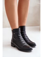 Zateplené dámské boty na plochém podpatku černé Labise