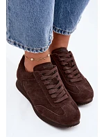 Tenisky z přírodního semiše Big Star TT274226 Čokoládové