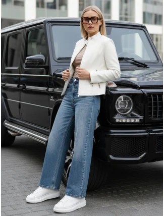 Dámská kožená bunda TRENDY FUSION bílá FashionStreet TY5478