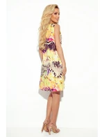296-8 VICTORIA Trapézové šaty - žlutý leopardí potisk