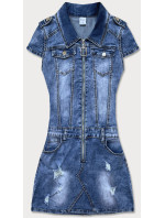 Světle modré džínové šaty s krátkými rukávy (GD6620)