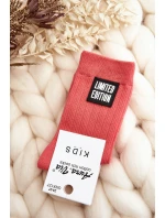 Dětské Hladké Ponožky S Nášivkou Růžové