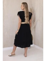 Dámské šaty 5997 s páskem černé - Kesi