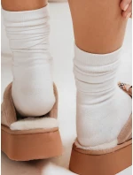 FashionStreet béžové zateplené dámské žabky ZY1302