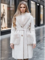 Dámský kožich béžový FashionStreet TY5278z Dámský kožich béžový FashionStreet TY5278z