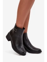 Zateplené dámské kotníkové boty na klínu černé Delmira