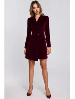 M562 Sametové blejzrové šaty - bordó