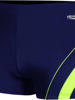 Pánské plavecké šortky Dennis Navy Blue/Green Pattern 01 - AQUA SPEED