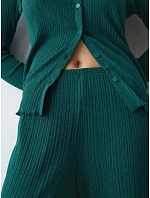 Dámské kalhoty Versatile Rib Straight Trousers zelené Green - TRIUMPH
