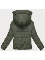 Béžovo-khaki oboustranná krátká bunda s kapucí (B8181-101011) Béžovo-khaki oboustranná krátká bunda s kapucí (B8181-101011)