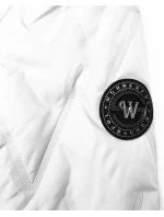 Pikowana kurtka damska z asymetrycznym dołem Goodlookin biała (B8592-26)