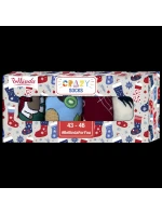 Dárková krabička zábavných crazy ponožek 4 páry CRAZY SOCKS BOX - BELLINDA - červená