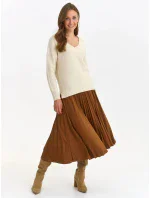 Dámský svetr SSW3619 Ecru se zlatou nití - Top Secret