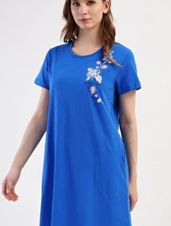 Dámské domácí šaty s krátkým rukávem Květy