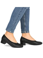 Dámské kožené lodičky na nízkém podpatku černé Rieker 43452-00