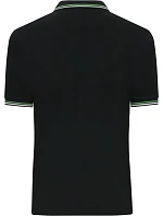 Daiber JN 1306 Pánské těžké piqué polo s proužky 02.1306 black/white/lime green