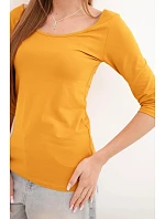 Halenka s kulatým výstřihem tmavě hořčicová Halenka s kulatým výstřihem tmavě hořčicová