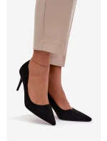 Dámské lodičky z eko semiše Černé Elvessa