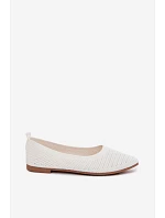 Síťované Materiálové Baleríny Dámské Bílé Sarina