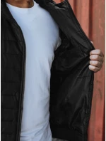 Pánská přechodná prošívaná bunda s kapucí černá FashionStreet TX4937