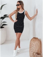 Dámské pruhované mini šaty PREFAB černé FashionStreet EY2578