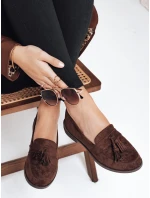 Dámské semišové hnědé mokasíny FashionStreet ZY1168