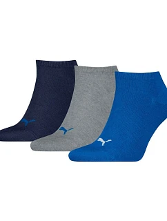 Ponožky Puma Sneaker Plain, balení po 3 kusech, tmavě modré, šedé, modré 938624 12