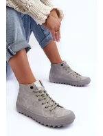Dámské Tenisky Big Star Vysoké Zateplené Šedé GG274070