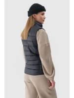 Dámský péřový bezrukávník s límcem 4F Černý 4FWAW24TVJAF139-20S