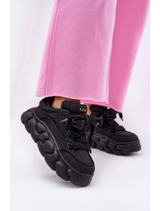 Dámské Kožené Tenisky Na Masivní Platformě GOE RR2N4044 Černé