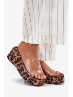 Dámské sandály s průhledným páskem na klíně panterka Meltiana