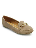 Skvělé hnědé baleríny se zlatým řetízkem Skvělé hnědé baleríny se zlatým řetízkem