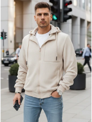 Pánská přechodná bunda s kapucí béžová FashionStreet TX5030