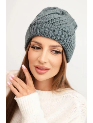 Dámská zimní čepice z vlny K441 grafitová