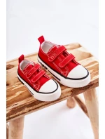 Dětské látkové tenisky se suchým zipem BIG STAR KK374076 Červená Dětské látkové tenisky se suchým zipem BIG STAR KK374076 Červená