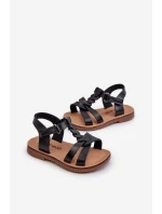 Dětské sandálky Se Zapínáním Na suchý zip Černé Sarniema