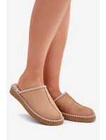 Pohodlná domácí obuv pantofle s výšivkou dámské Inblu FX000021 Camel Pohodlná domácí obuv pantofle s výšivkou dámské Inblu FX000021 Camel