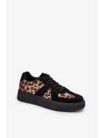 Dámské Tenisky S Leopardím Vzorem Na Platformě Černé Nativira