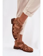 Dámské sandály Římské s Zlatým přezkou Camel Janessa