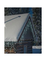 VÁNOČNÍ STROMEK SVĚTLA VENKOVNÍ SVĚTLO OPONA 360 VEDL ČASOVAČ STUDENÁ BÍLÁ PRŮHLEDNÝ KABEL