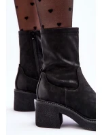 Botky Dámské Na Masivním Podpatku Černé Tozanna Botky Dámské Na Masivním Podpatku Černé Tozanna