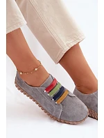 Kožené semišové dámské polobotky Vinceza 95377 Šedé