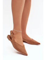 Dámské baleríny s přezkou Tanelia – camel