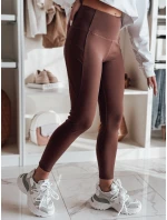 Dámské legíny s vysokým pasem FLEXION světle hnědé FashionStreet UY2341