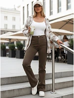Dámské široké džíny hnědé FashionStreet UY2969