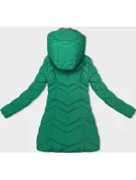 Zelená dámská zimní bunda s kožešinovou podšívkou (LHD-23023)