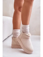 Dámské Sněhule Na Platformě Zateplené Kožíškem Světle Béžové Xamella