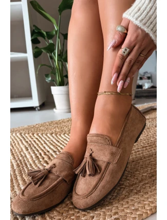 Dámské mokasíny ploché s třásněmi hnědé Marilisse
